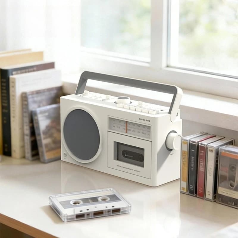 Retro Rechargeable Cassette Player Recorder, Vintage Radio Bluetooth Speaker for Home Nostalgic Audio Playback
