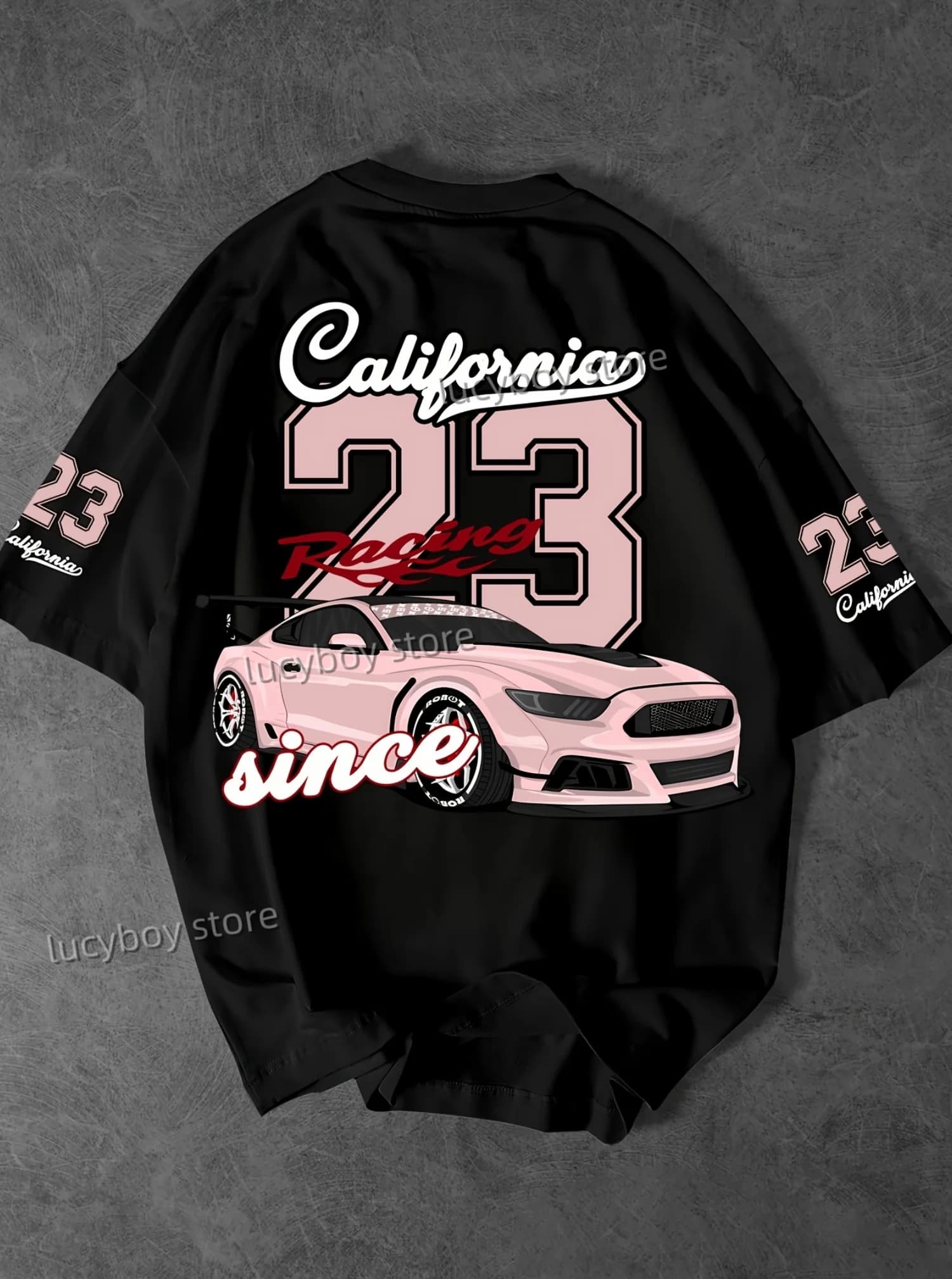 summer Man Short Sleeves Baseball racing Jerseys  Oversize 3colors Tees Men Clothes Number 23 CALIFORNIA  Print Mens T-Shirt