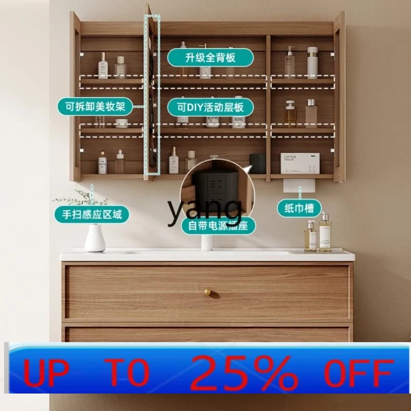 LH  medieval style side storage bathroom cabinet ceramic integrated basin wash basin combined wash table