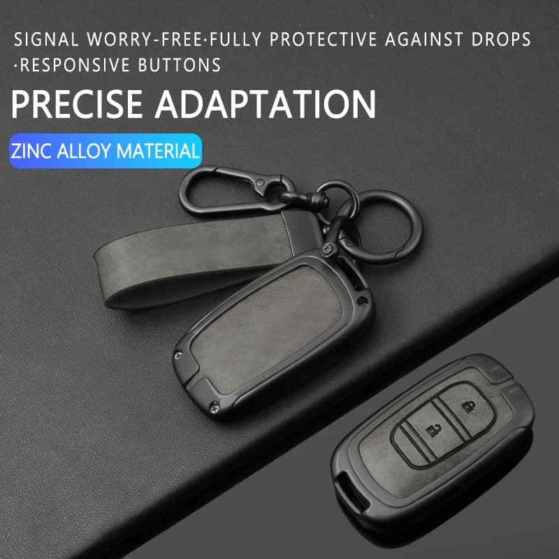 For Honda Civic CRV HRV Accord Pilot Fit Zinc Alloy Leather Car Key Protective Case Shell Holder Keychine Auto Accesorios