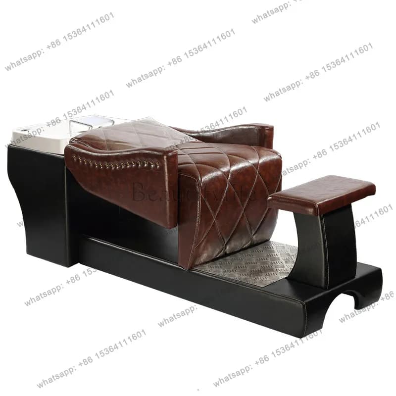 Thai hair treatment salon special flat barber shop flush bed full lying simple retro