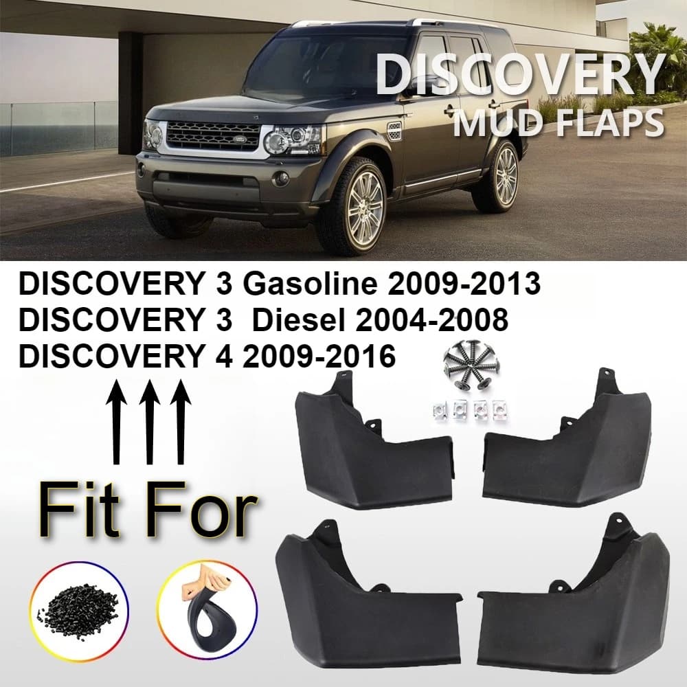 Front and Rear Fender Fit for Land Rover Discovery 4,Discovery 3 Diesel Mudguard Discovery 3 Petrol Version Mud Flap 2004-2016