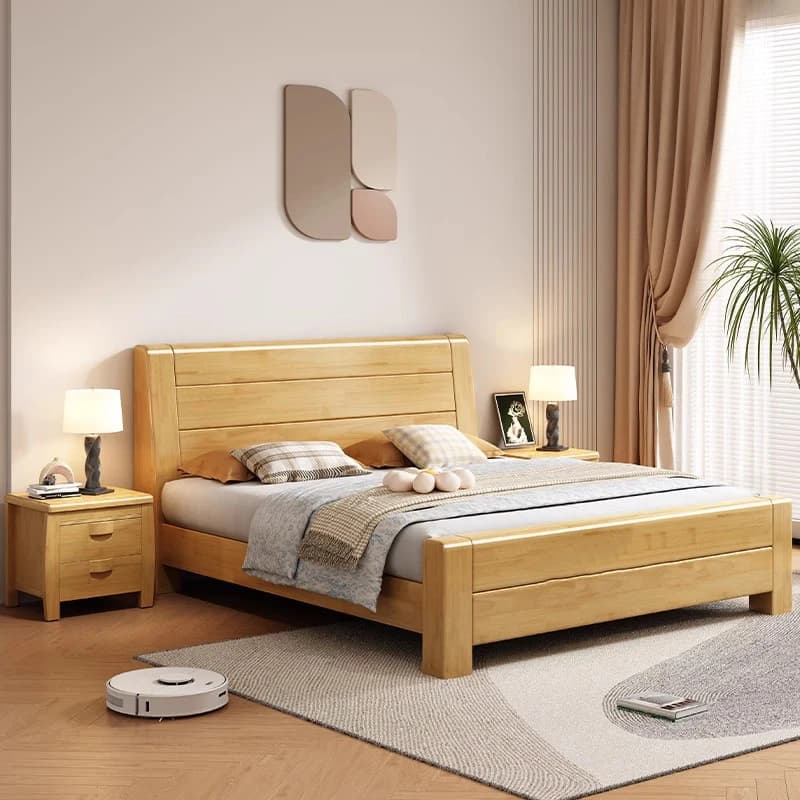 French Style Bed Minimalist Design Luxury Modern Double Bed Mortise Tenon Structure Letto Matrimoniale Bedroom Furniture