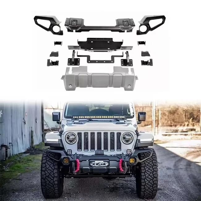 For Wrangler JL 2018+ Gladiator JT 4x4 Car Offroad Accessories Car RR Steel Front Bumper