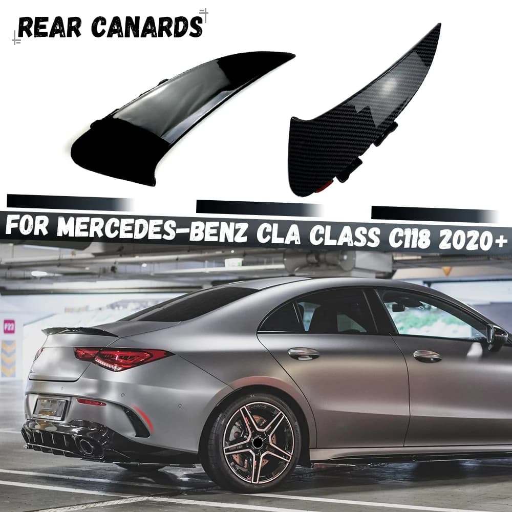 For Mercedes Benz CLA Class C118 CLA180 CLA35 CLA45 CLA200 CLA250 2020+ Car Rear Side Air Vent Canards Bumper Splitter Spoiler