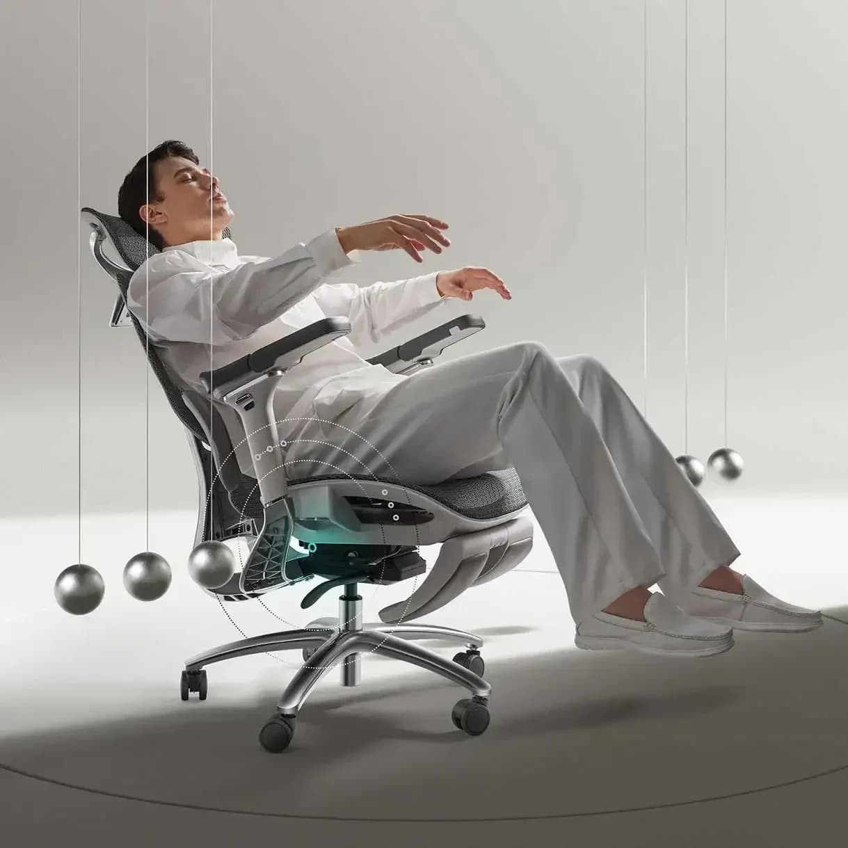 Ergonomic Lift Office Chair with Lumbar Support, Household Computer Chair Household Gaming Esports Chair