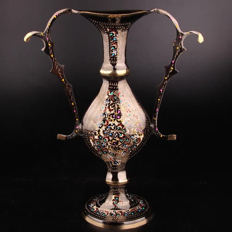 Imported copper ware, pure copper hand-carved vases, brass vases for home decoration