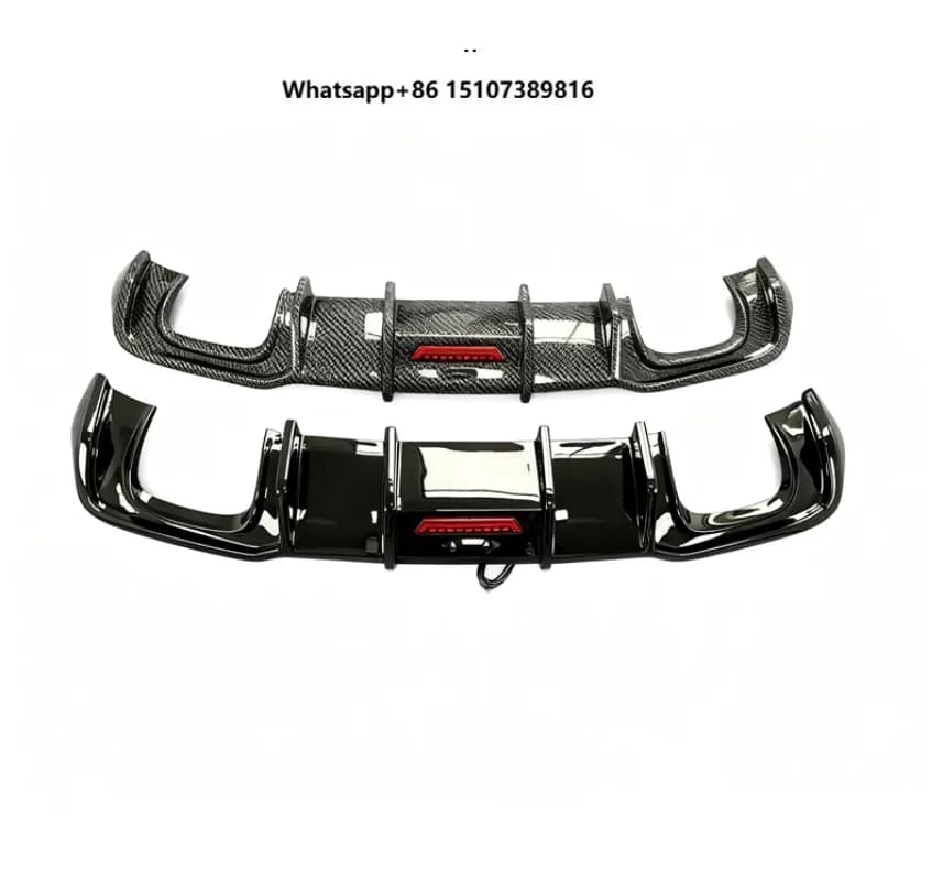 Car A3 S3 Rear Carbon Fiber Texture Diffuser Sedan Hatchback Glossy Black Rear Splitter Lip for  A3 S3 8V.5 2017 2018 2019