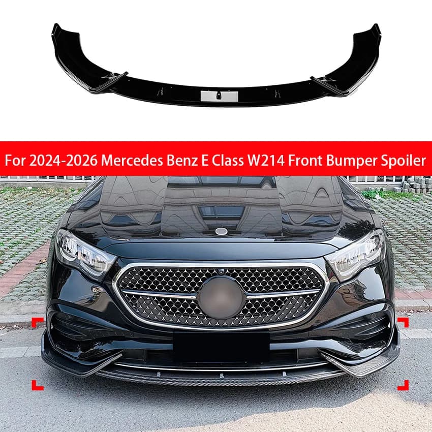 For 2024-2026 Mercedes Benz E Class W214 Front Bumper Spoiler Lip Lower Body Kit Diffuser Splitter Tuning Guard Lower Body Kit