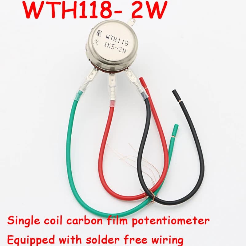 6PCS WTH118 1K 2.2K 4.7K 10K  47K 56K 68K 100K  470K 1M 2W 1A Potentiometer Authentic Variable Resistor VR Resistance 1K5 Ohm