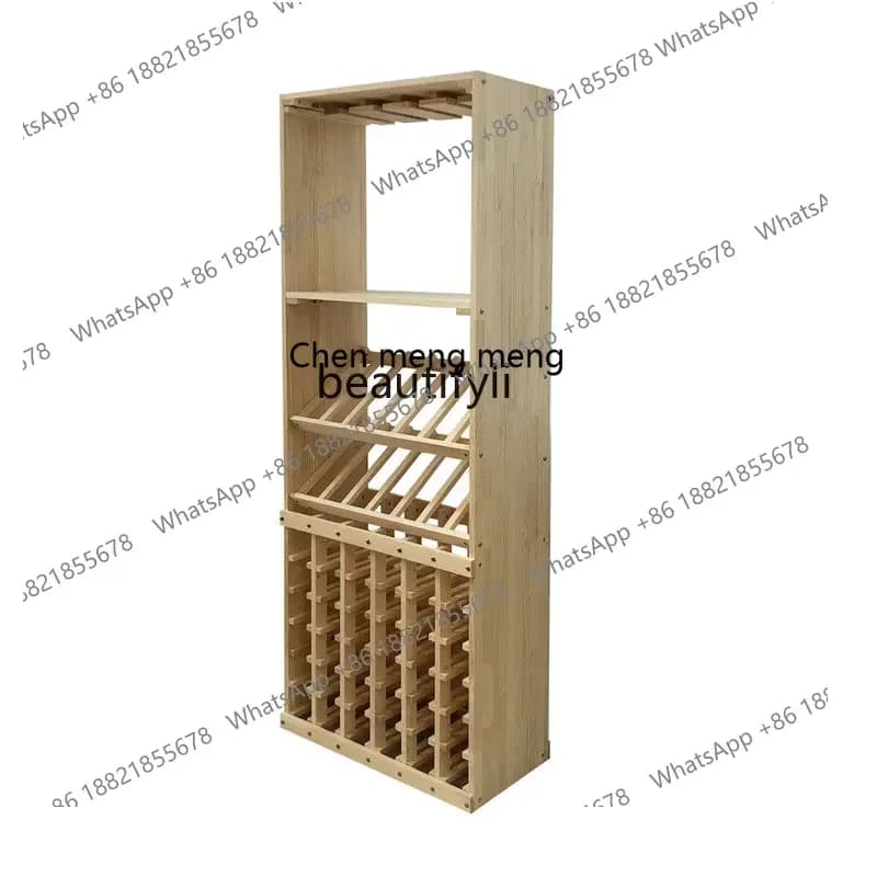 D178 Y LBX Nordic Solid Wood Wine Rack Display Shelf Propaganda Shelf Wine Rack
