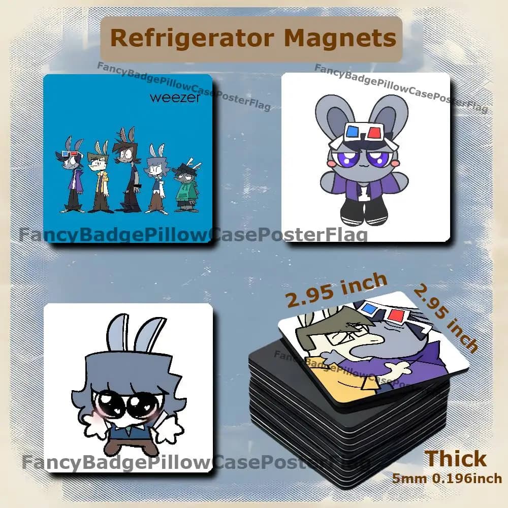 J-Jumpcut Jasper Fridge Refrigerator Magnet Set Creative Square Decorative Adhesive Stickers Magnets Festival Gift