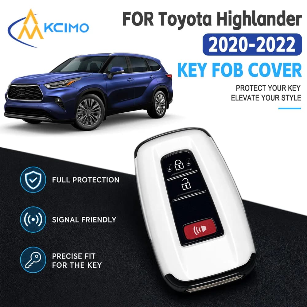 Car Key Fob Case For Toyota highlander（Highlander）2020‑2022 Remote Key Full‑Wrapped Anti‑Scratch Protective Shell Wear‑Resistant