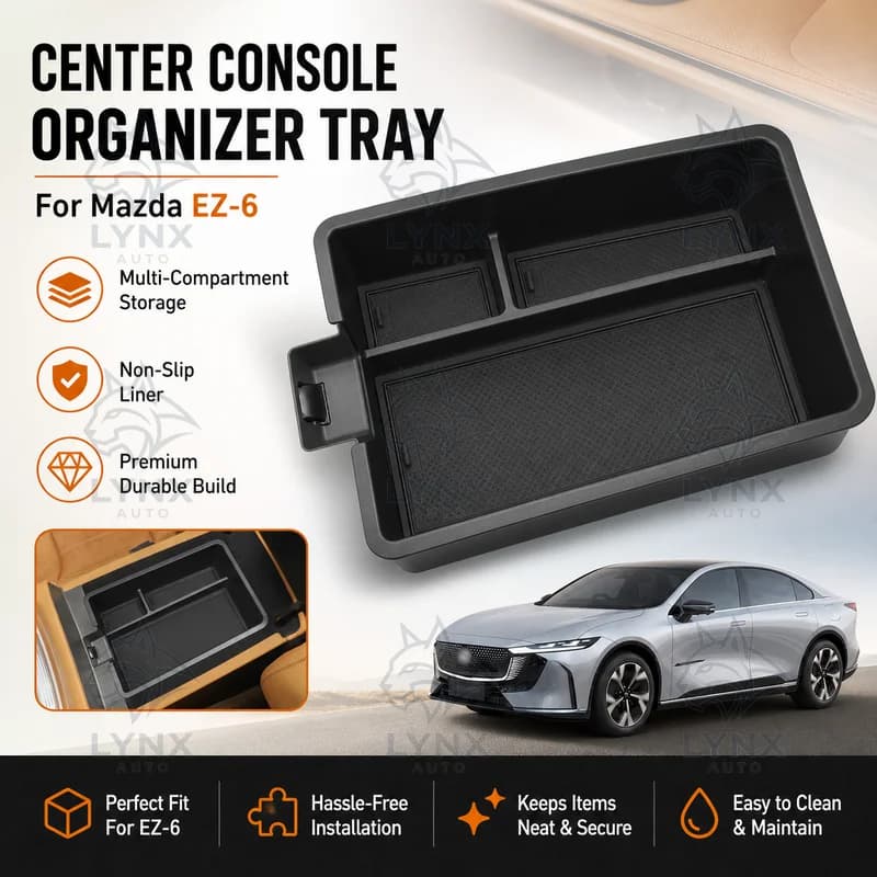 For Mazda EZ-6 Center Console Armrest Storage Box Organizer Tray Insert Car Interior Accessories Modification Parts