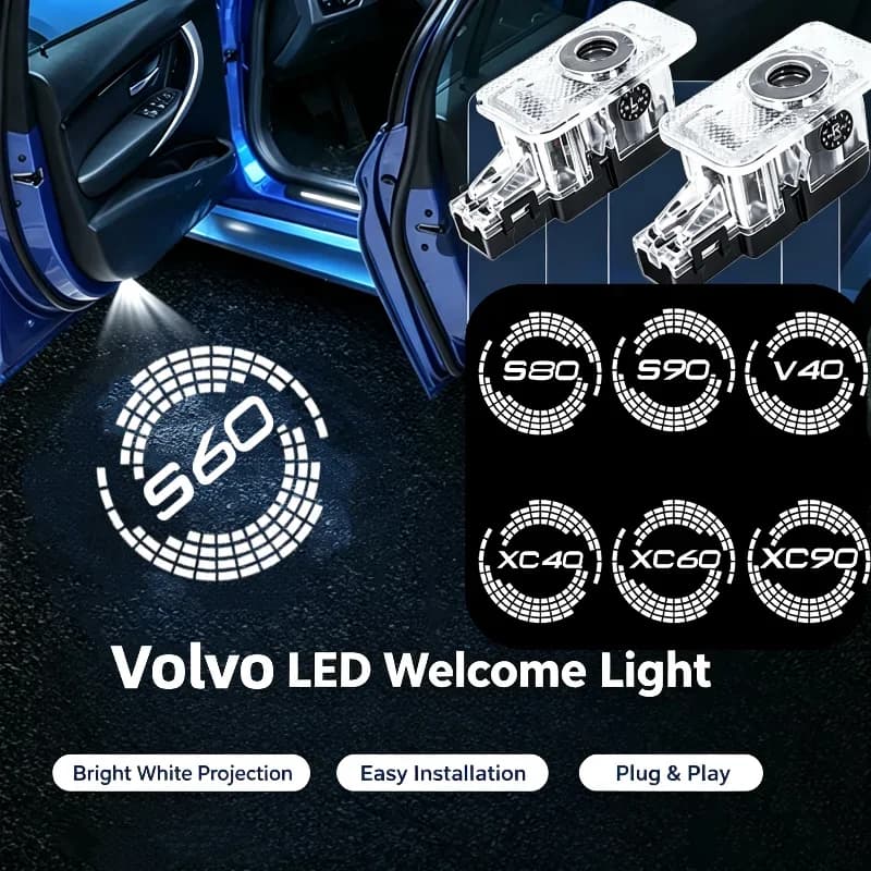 2Pcs LED Ghost Logo Car Door Projector Welcome Light Courtesy Shadow for Volvo V90 2016-2019 Auto Decoration Accessories