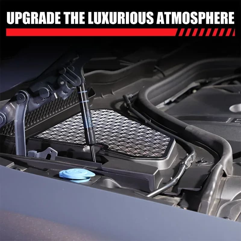1Pcs Stainless Steel Black For BMW 5 Series G60 2024+ Car Front Engine Compartment Dust Cover Car Modification Accessories