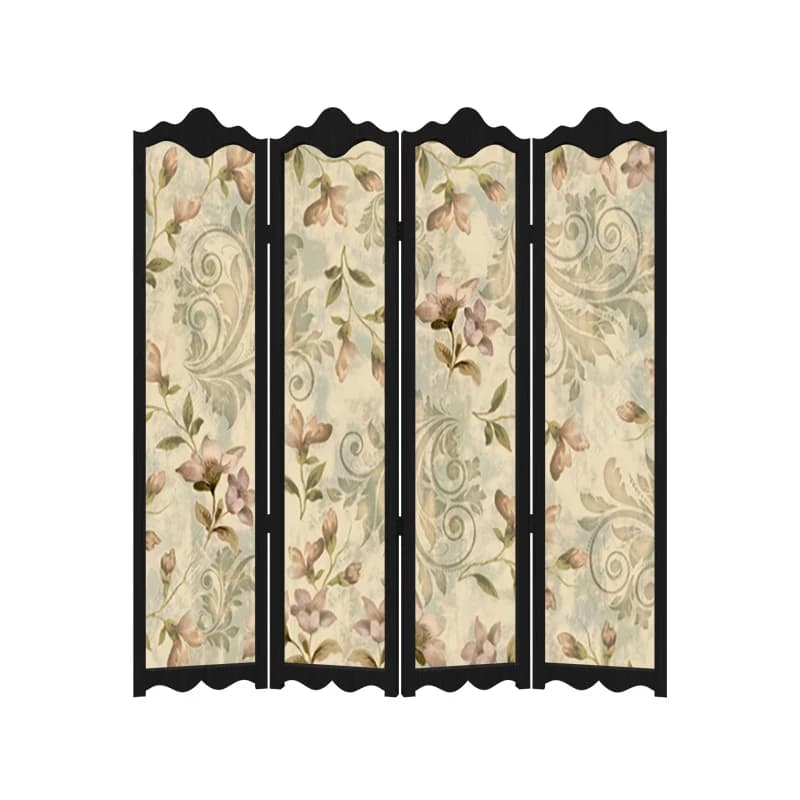American screen partition living room bedroom modern foldable European mobile solid wood fashion fabric semi-transparent
