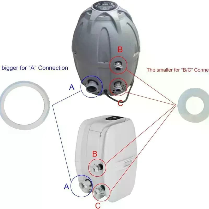 Connector Seal Gasket Set Air Pump Gasket Compatible with Coleman Saluspa Lay-Z-Spa Inflatable Hot Tub Gasket