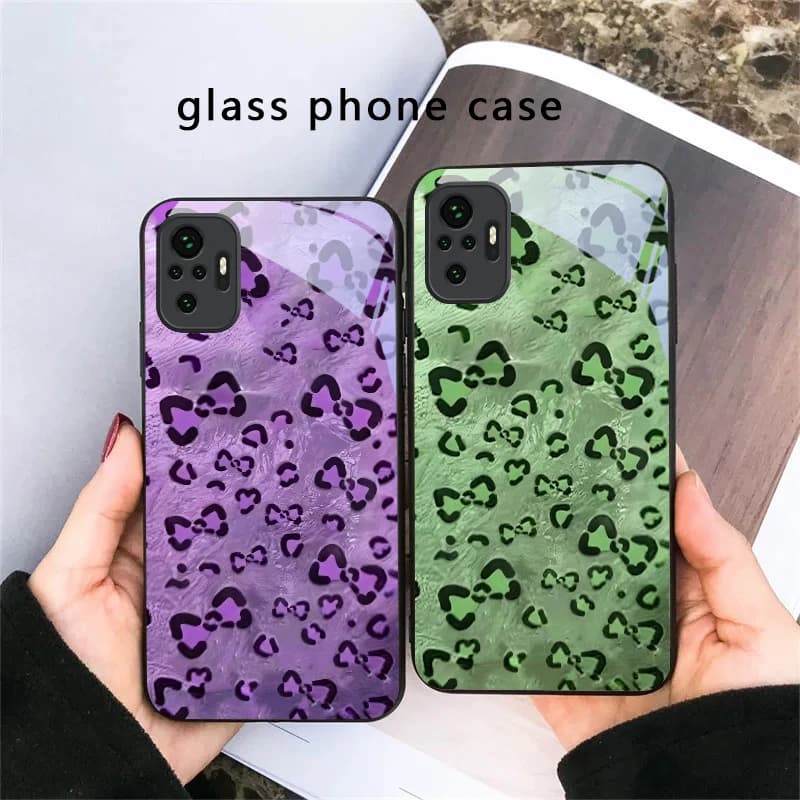 Abstract leopard print For Redmi Note 14 Pro+ 13 Pro 8 9 9S 12S 10 Pro 11 12 13C 14C A3 12 13 K60 Ultra Black Glass Phone Case