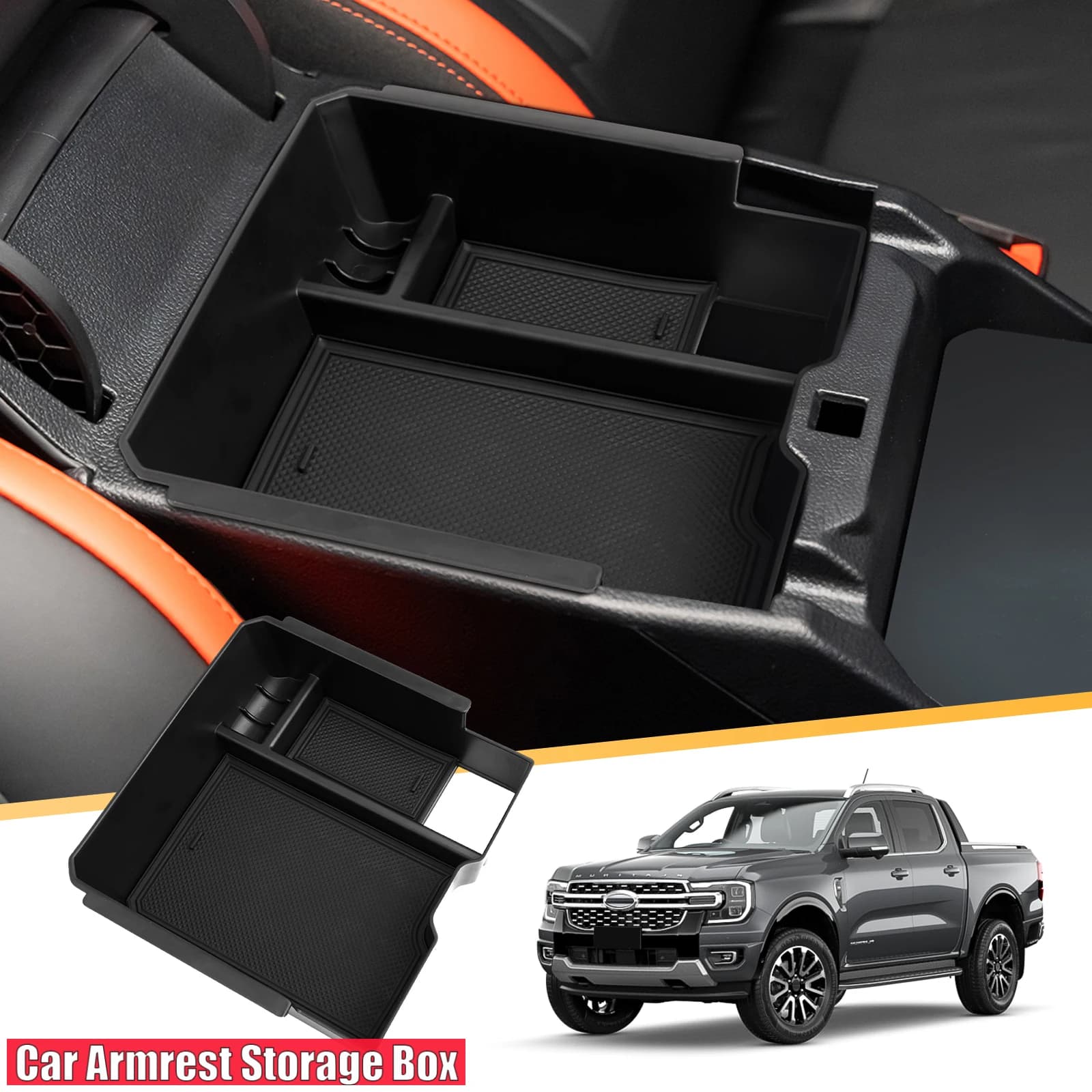 Car Central Storage Box for Ford Ranger T9 2023 2024 2025 Electronic Brake Auto Interior Ford Ranger T9 2024 Accessories