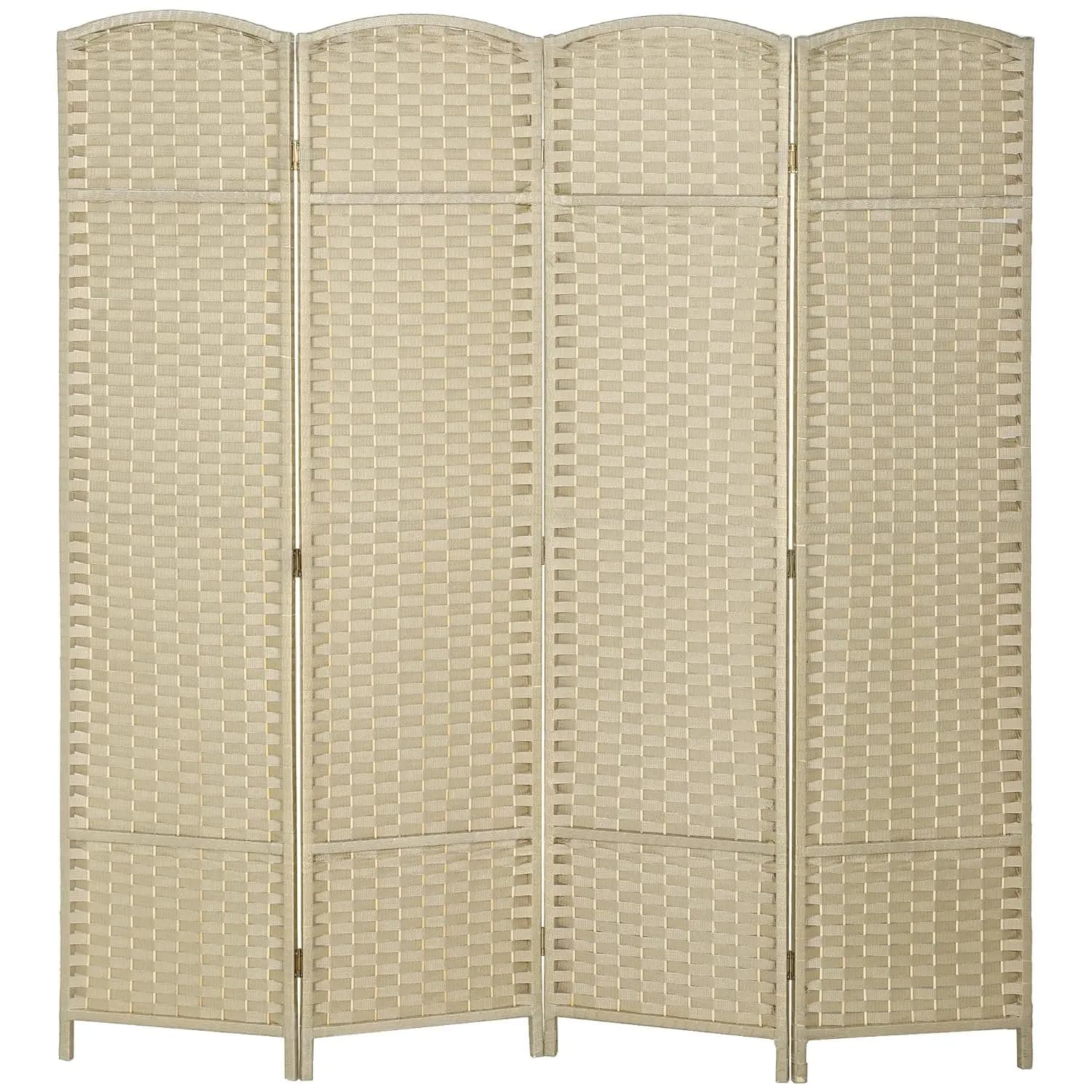 Room Divider 4 Panel Folding Privacy Screen 5.6' Tall Charcoal Gray, Customized
