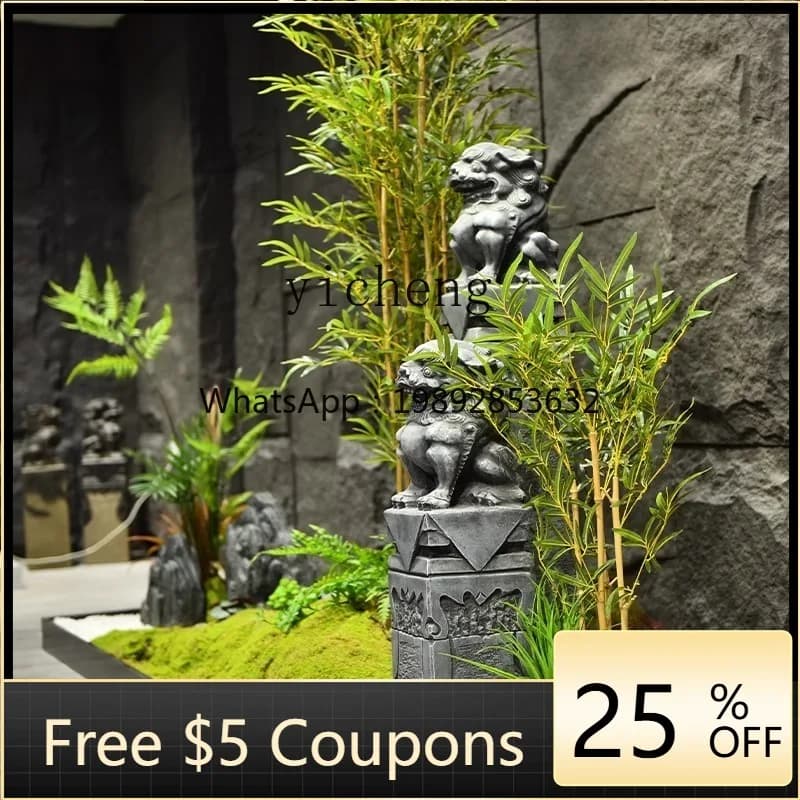 AA indoor aisle partition simulation landscaping rockery stone horse column landscape idle space decoration