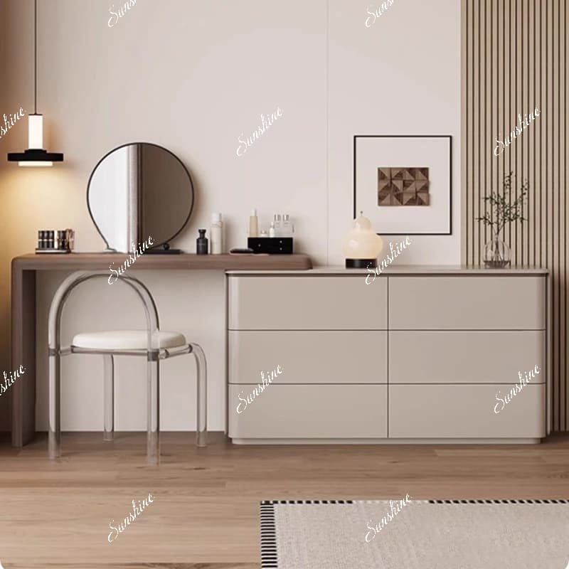 TTFrench medieval solid wood dresser, chest and cabinet integrated master bedroom corner simple modern makeup table