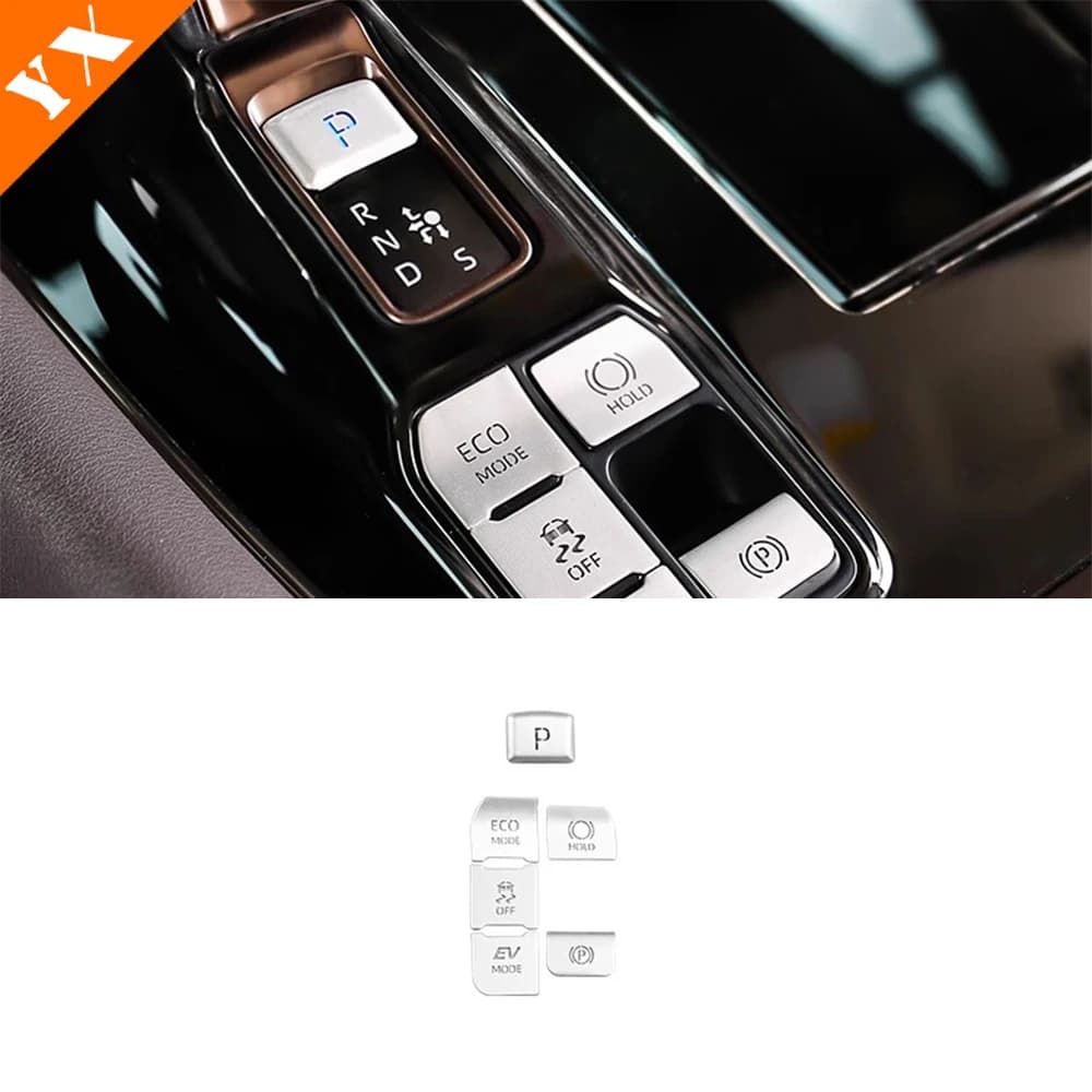 For Toyota ALPHARD 2024-2026 Accessories Aluminum Silve Car Central Console Window Lift Switch Button Sticker Cover