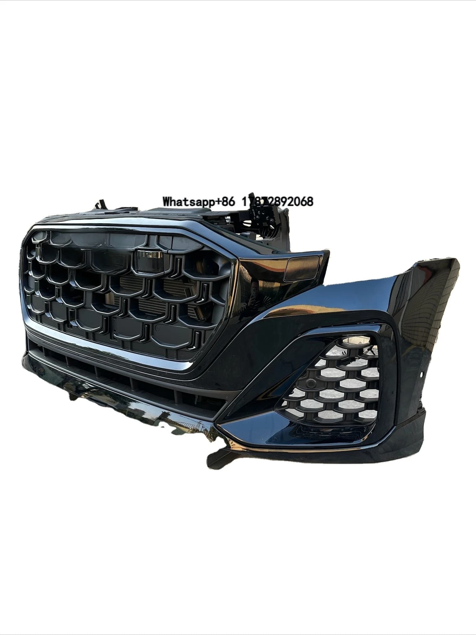 2025 for  Q8 Front Bumper Kit with Headlight Radiator System  ABS Plastic Including Towing Hitch Cut-Outs