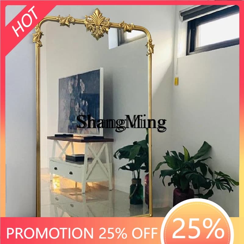 FG good-looking  retro full-length mirror bedroom home cloakroom carved floor-to-ceiling mirror wall mirror
