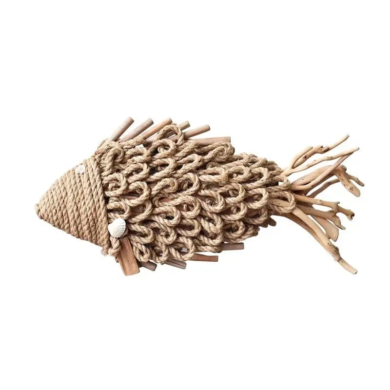 Handwoven fish ornaments dining room ornaments living room home simple modern decoration natural handicrafts creative gifts