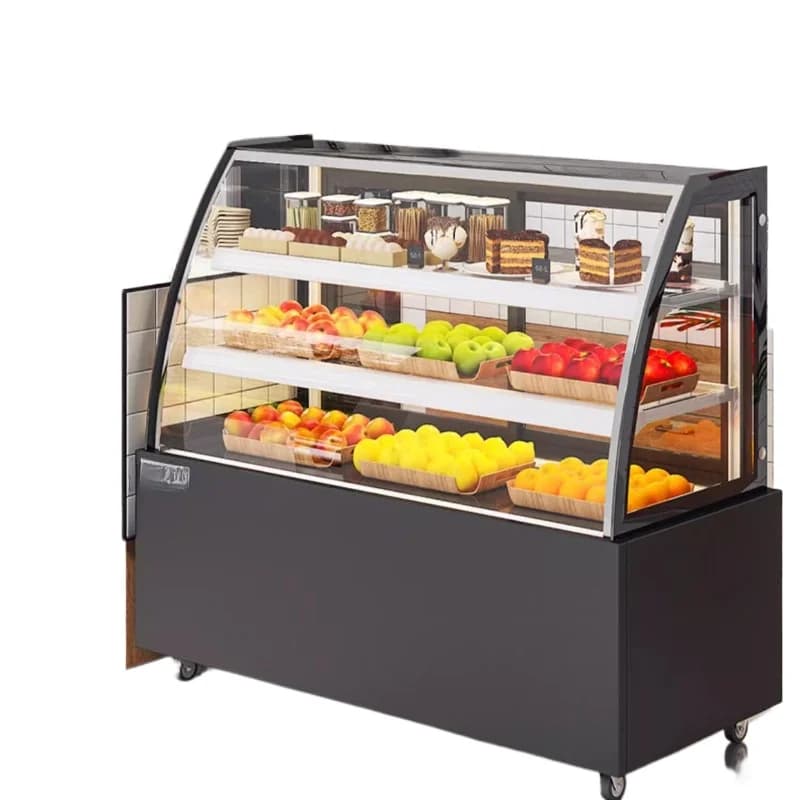 Commercial cake display cabinet, refrigerated cabinet, fruit cakes, sweets, air-cooled fresh-keeping cabinet, curved right