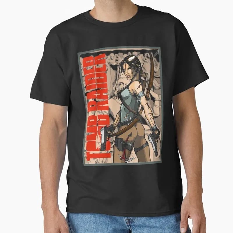 Retro Video game Tomb Raider Angel of Darkness Lara Croft Gift t shirt for gamer 0716 Short Sleeve Graphic Clothes US Size Tee
