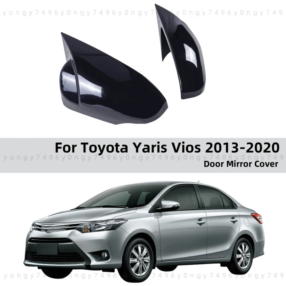 Car Rearview Accessories For Toyota Yaris Vios 2013 2014 2015- 2020 Carbon Fiber Gloss Black Carbon Side Door Mirror Covers Trim