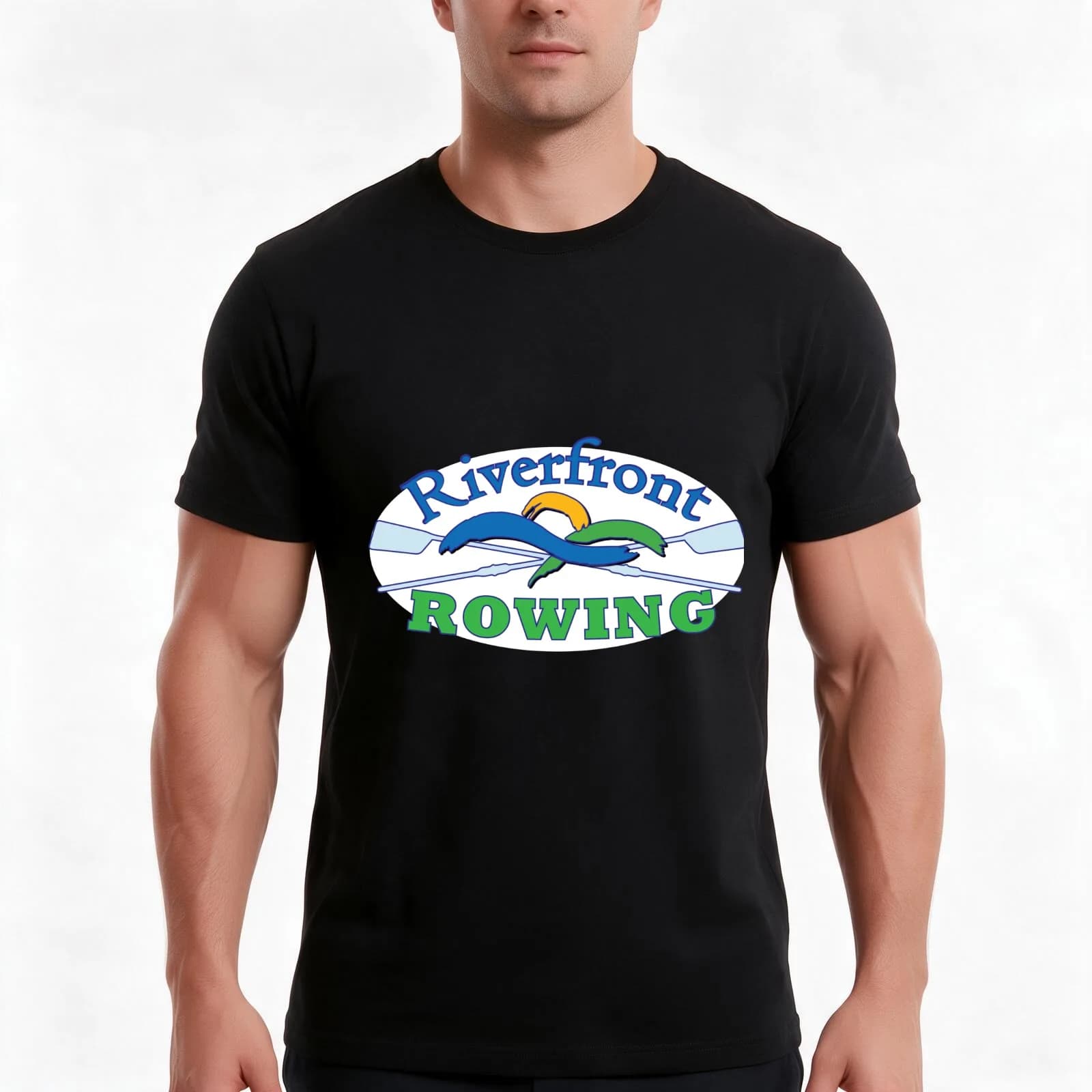 Riverfront Rowing T-Shirt, Summer Casual Cotton Tee, Oversized Streetwear Tops, Vintage Graphic Print, Loose Fit Short Sleeve