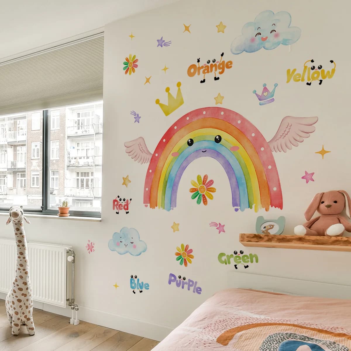 Creative Rainbow Stars Cloud Wall Sticker Children's Room Home Decoration Self-adhesive Wall Sticker
