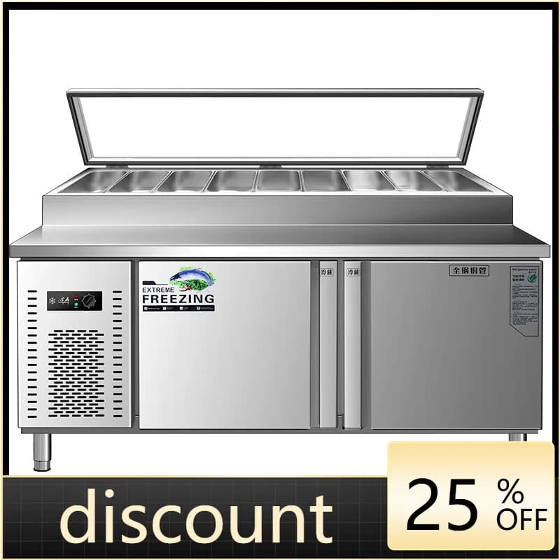 LMM slotted salad Taiwanese fruit fishing dessert freezer refrigerated display cabinet operation table