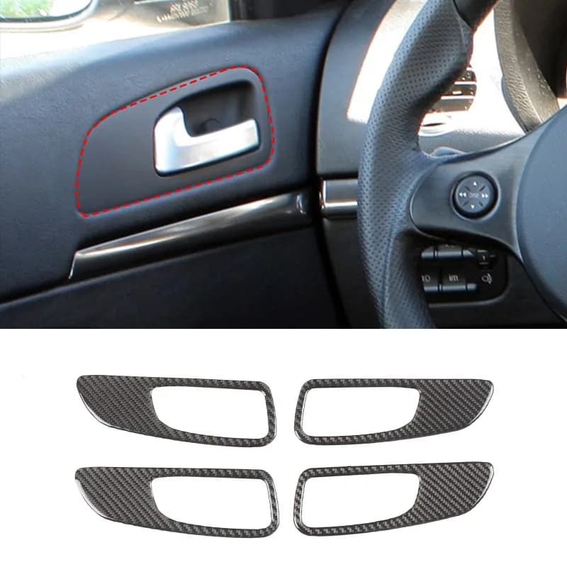4pcs Real Carbon Fiber (Soft) For 2004-2011 Alfa Romeo 159 Interior Door Handle Frame Interior Door Handle Trim  Car Accessories