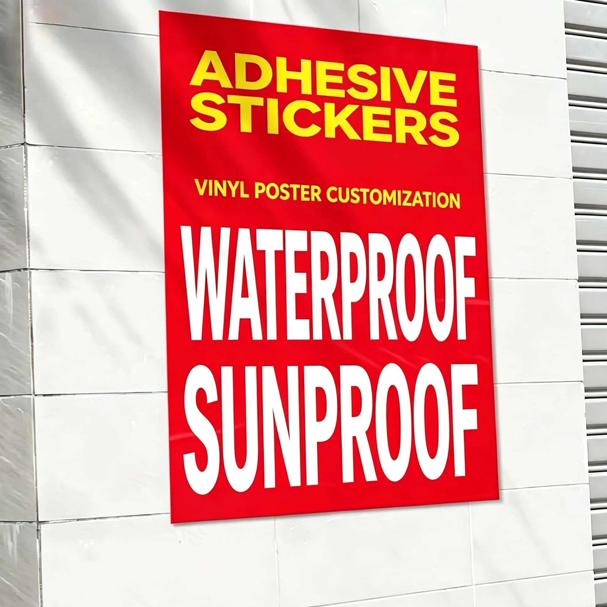 Customized Outdoor Advertising Posters Waterproof Sunscreen Non-Fading Self-Adhesive Stickers Personalized Printed Decals