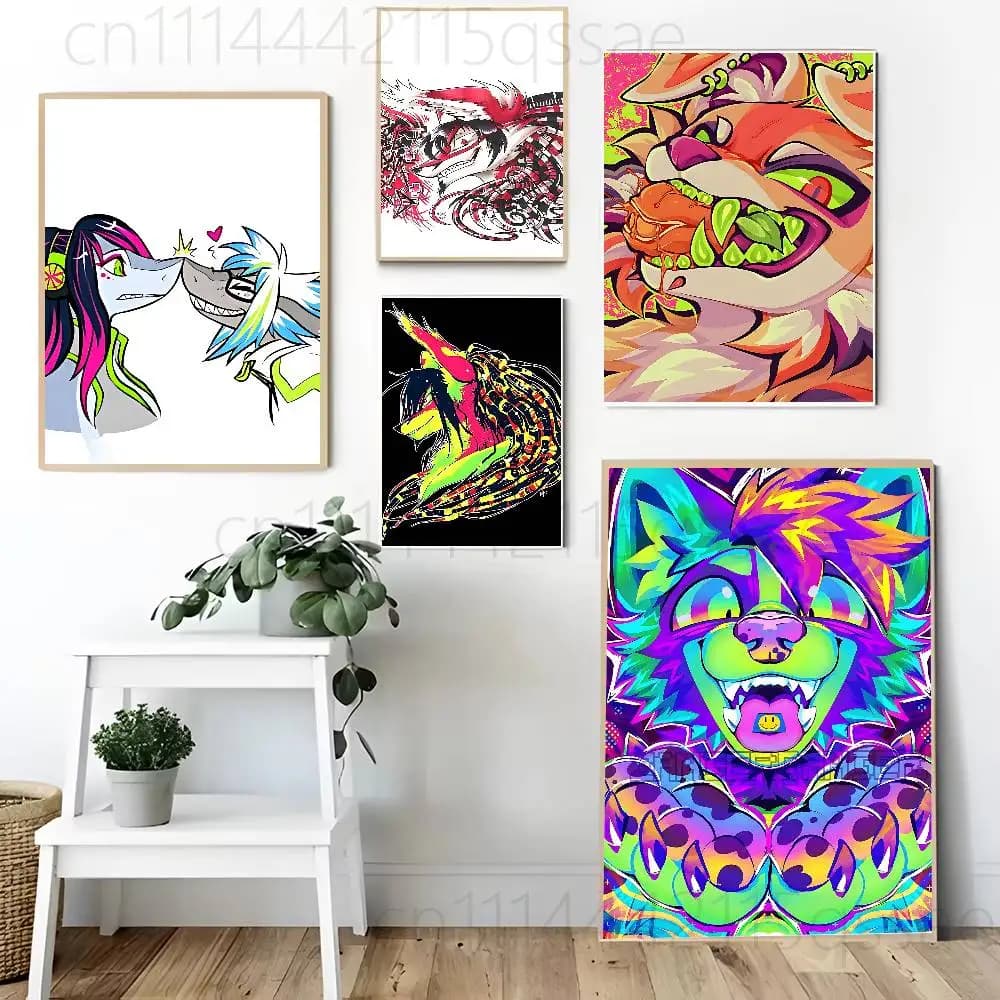 Renard L-LapFox Trax Frameless Canvas Painting Decorative Art Printing Poster Image Home Living Room Bedroom Decoration Painting