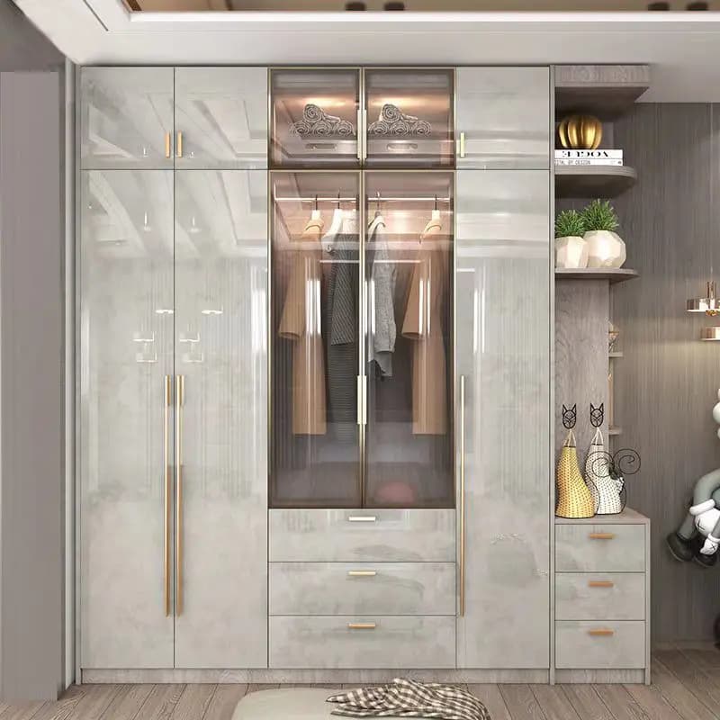 Modern Wardrobes Glass Door Shelves Organizers Closet Luxury Wardrobe Bedroom Storage Clothes Armario Home Bedroom Furniture