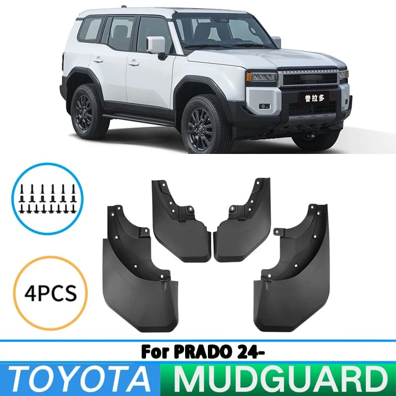 Suitable for Toyota Prado 2024-2025 car tire mudguards and splash guards, front and rear wheel mudguards, car accessories.