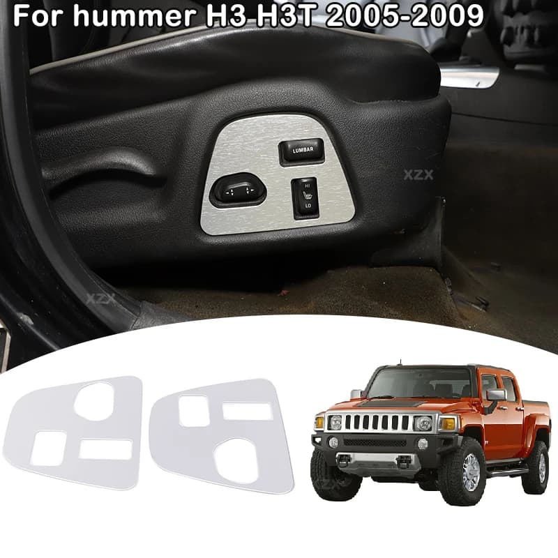For hummer H3 H3T 2005-2009 Aluminum alloy Car Seat Adjustment Switch Scratch Resistant Panel Decorative protection Sticker