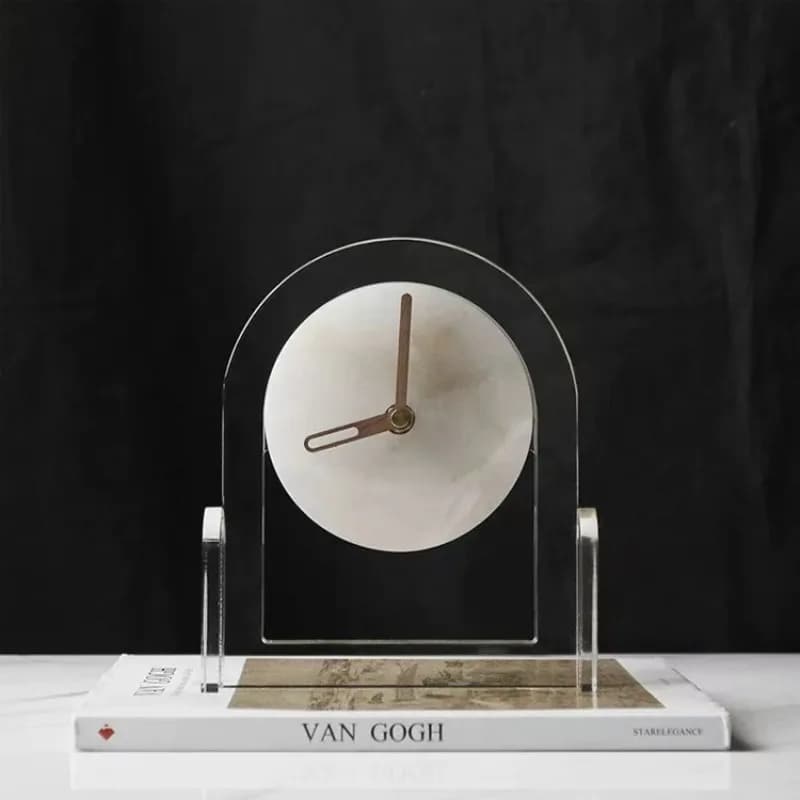Modern minimalist acrylic clock base, model room, bedside table, TV cabinet, home art desktop decoration ornament