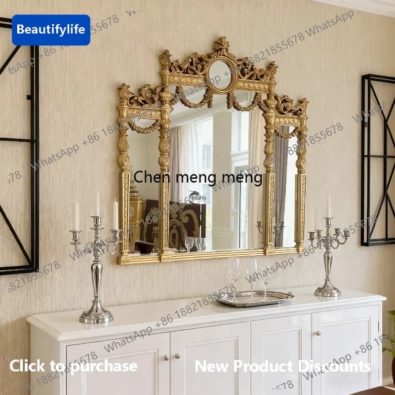 M183 French court style fireplace decorative mirror carved dressing mirror wall-mounted classical mystery mirror