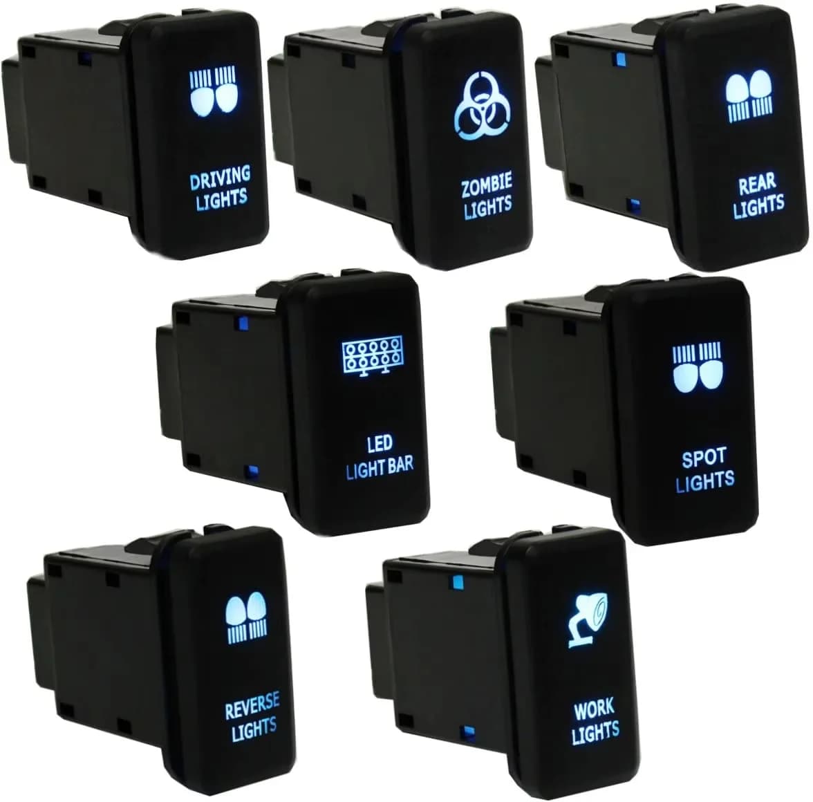 5pcs Customizable Led square Push Button Light Switch SPST 3A 12v Switch Push Button Waterproof Push Button Switch On-off