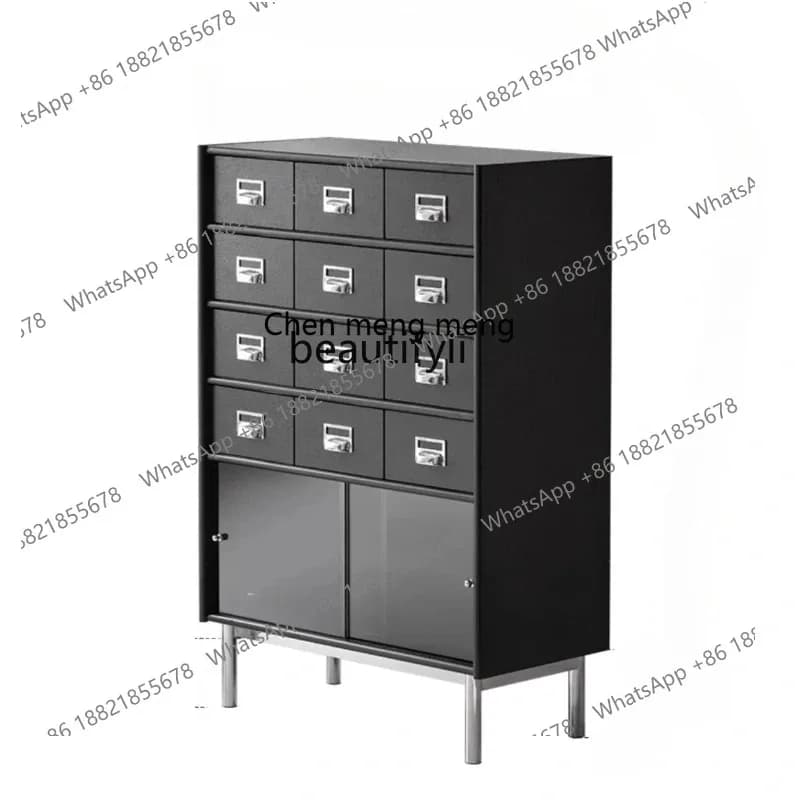 Retro light luxury furniture magazine porch chest cabinet bedroom living room drawer locker simple Chinese medicine cabinet