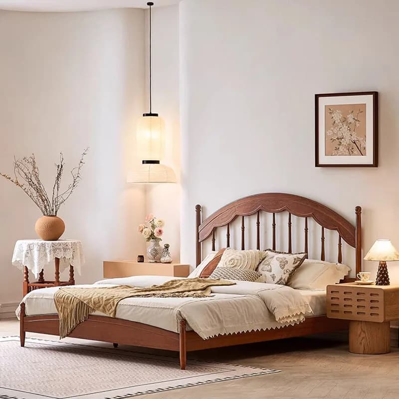 Wooden Beauty Bed Big Size Comfortable Save Space Luxury Accent Creative Sleeping Bed European Camas De Casal Salon Furniture