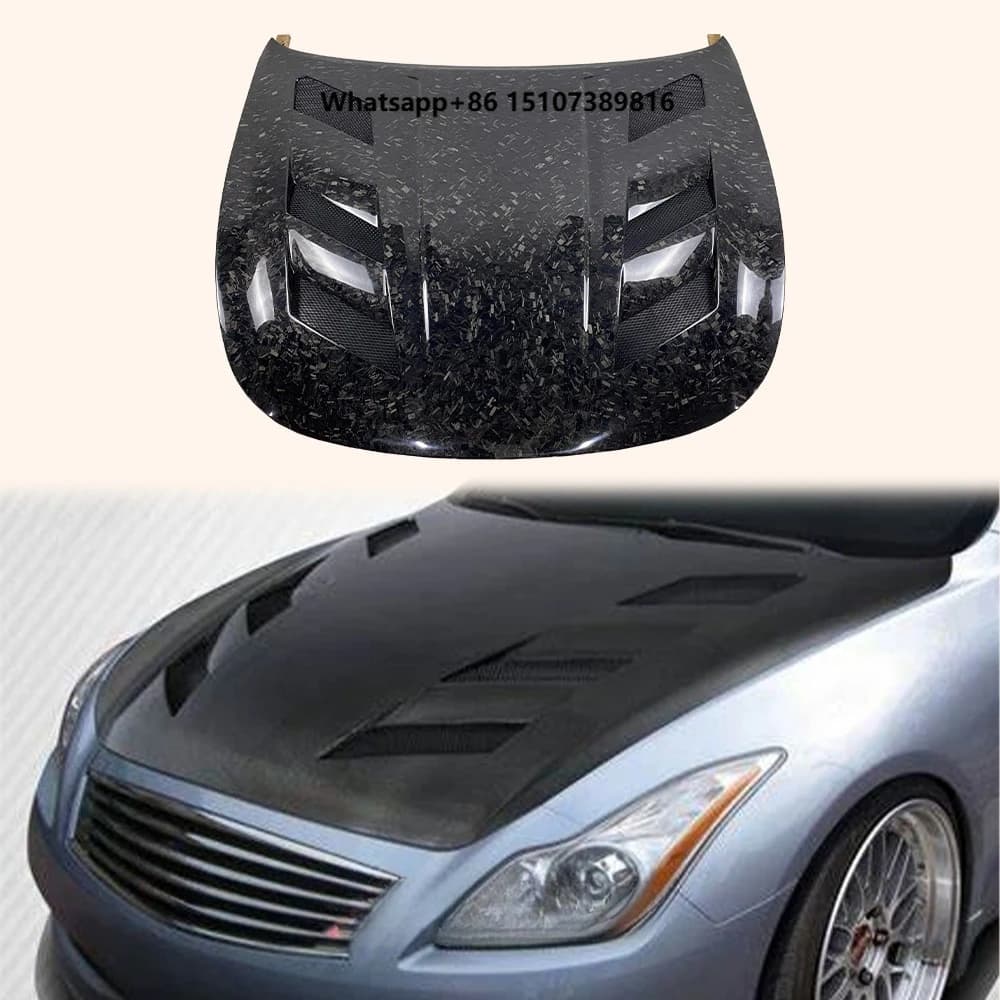 Car Body Kit Enging Hood for G37 (2 Door Only) Forged Carbon Fiber KZ Style Front Hood Bonnet