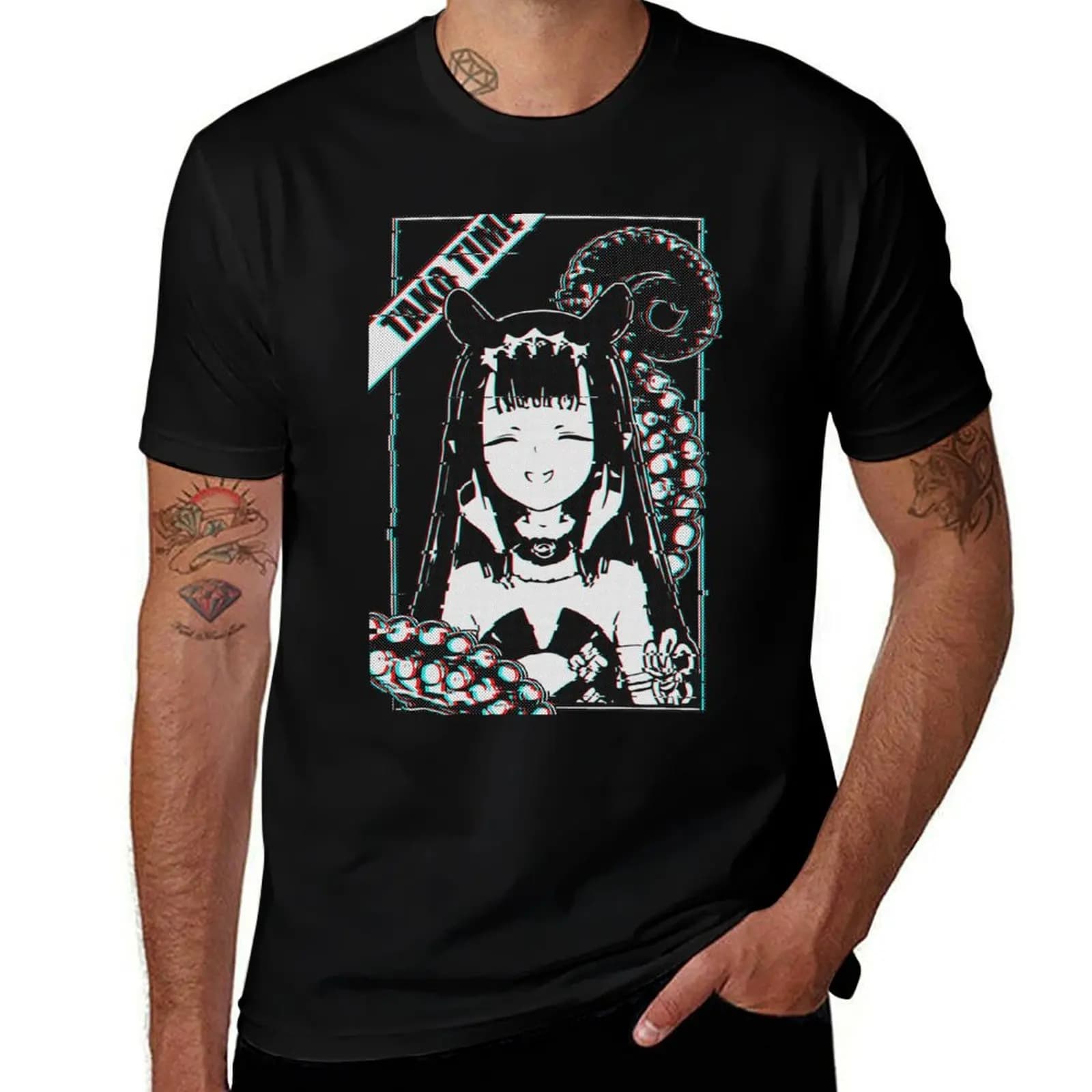 Ina Hololive In Glitched T-Shirt Festival Short Sleeve T-Shirt